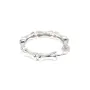 Adjustable double bone ring semi pierced - Rhodium-plated 925 silver x 1pc