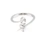 Anillo ajustable doble semi percé - Plata 925 rodinada x 1ud