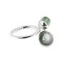 Anello regolabile doppio semi percé - Argento 925 rodio x 1pc