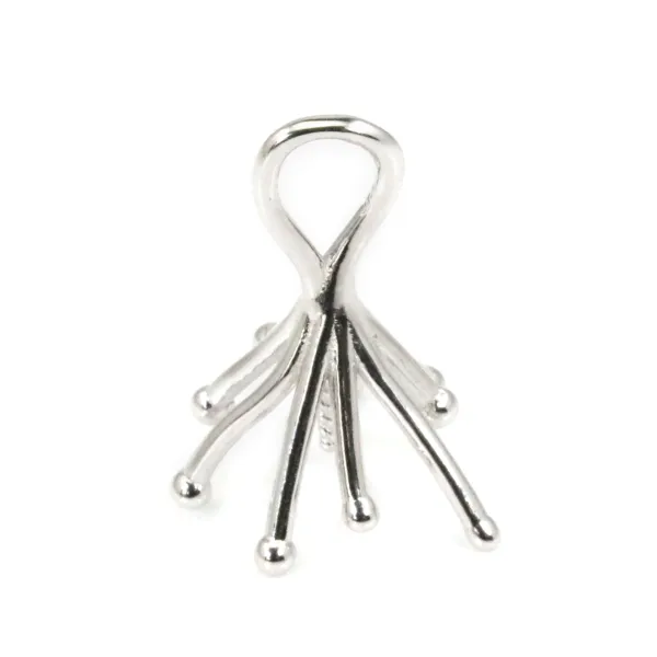 Bélière griffe pour perle semi percée 20mm - Argent 925 rhodié x 1pc