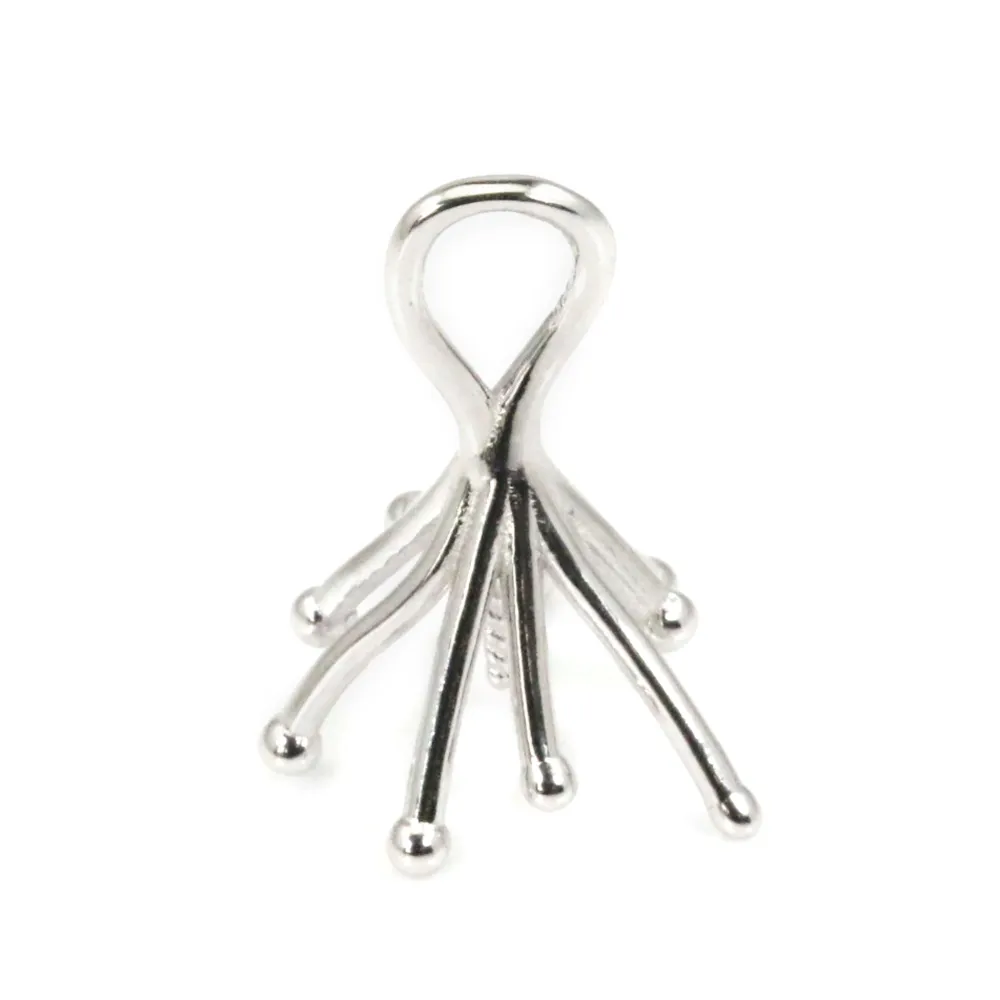 Bélière griffe para pérola semi perfurada 20mm - Prata 925 rhodié x 1 unid.