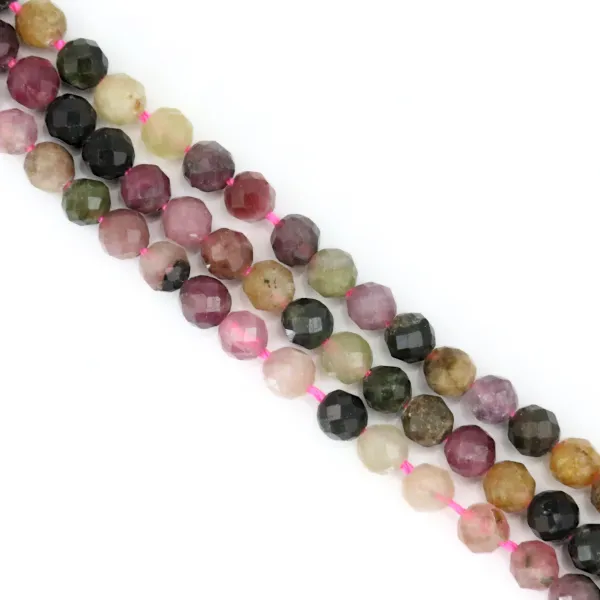 Tourmaline Round facette 4mm x 40cm