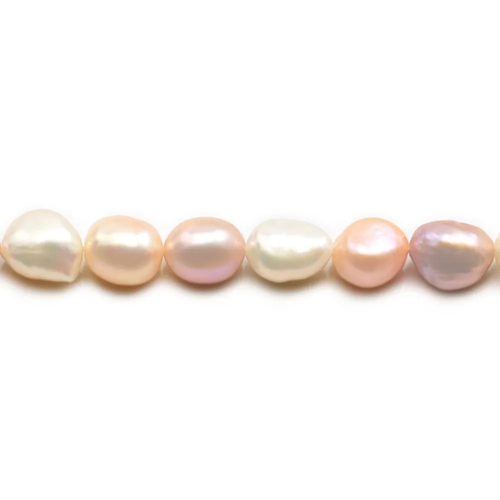 Perles d'eau douce multicolore 8-9mm  x35cm