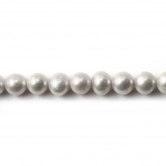 Freshwater Round Grey Pearls 7mm x 40 cm