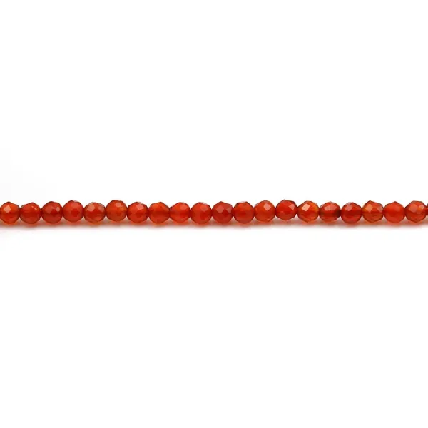 Cornalina, redonda facetada, 2mm x 38cm