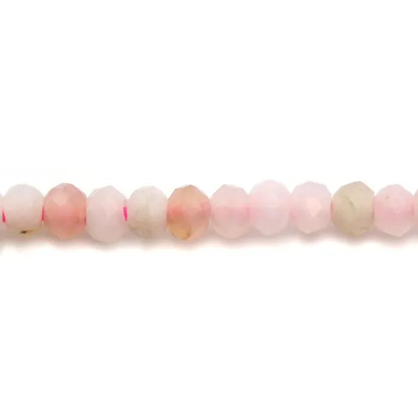 Opal in rosa Farbe, facettiert in Scheibenform, 4 * 2.5mm x 33cm