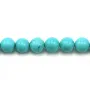 Treated round green turquoise 14mm x 40cm