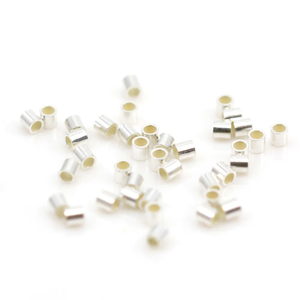 Tubes à écraser Argent 925 1x1.5 mm  x 30 pcs