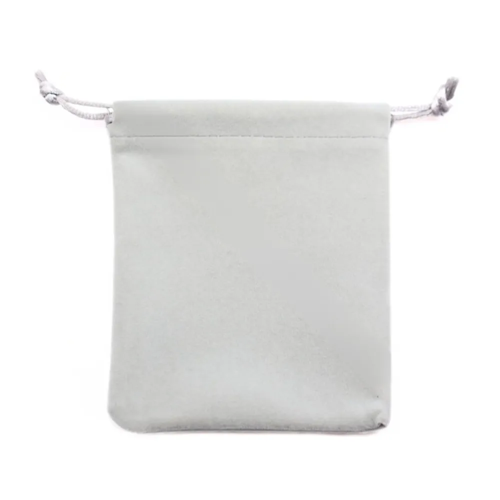 Pochette en velours gris clair, 10x12cm x 1pc