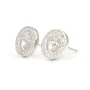 Clou d'oreille redondo plata 925 rodinada y circonio de 10mm coupelle 4mm x 2pcs