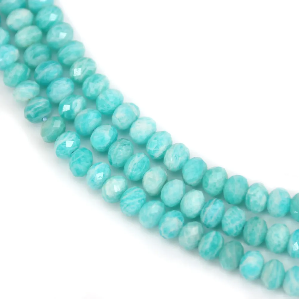 Amazonite Rondelle Facetada 4x6mm x 40cm