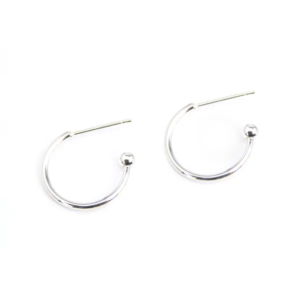 Clou créole de oreja bola 15mm - Plata 925 x 2uds.