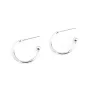 Chiodo orecchino a cerchio con pallina 15mm - Argento 925 x 2 pezzi