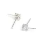 Clou d'oreilles strass pour semi percée - 4x11mm - oxyde de zirconium & Argent 925 rhodié x 2pcs