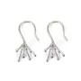 Ear hook for semi pierced - 25mm - Rhodium plated 925 silver x 2pcs