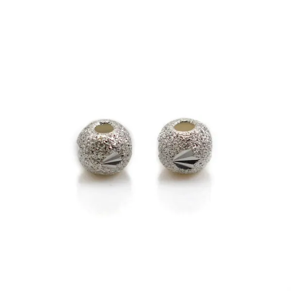 Diamantkugeln, Silber 925, 7mm x 4 Stück.