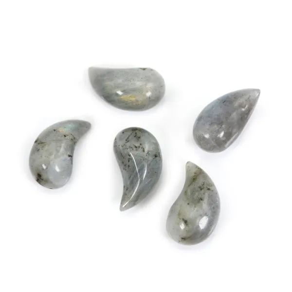 Labradorite drop semi pierced 10x20mm x 1pc