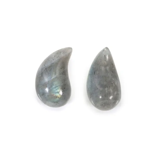 Labradorite drop semi pierced 10x20mm x 1pc