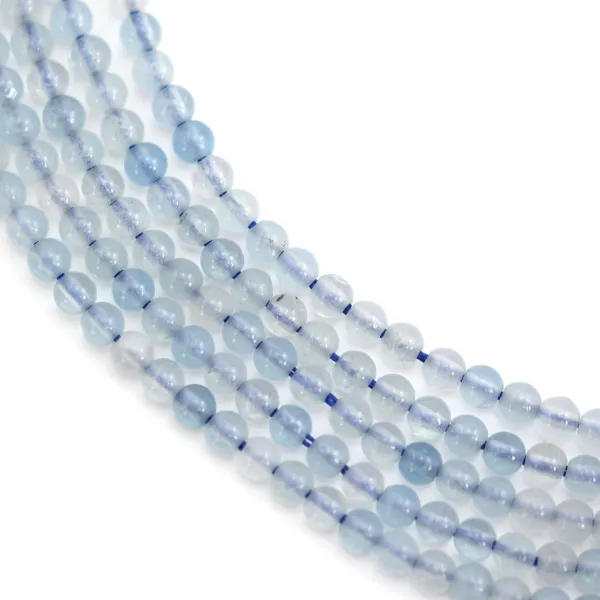 Água-marinha redonda 3mm x 40cm