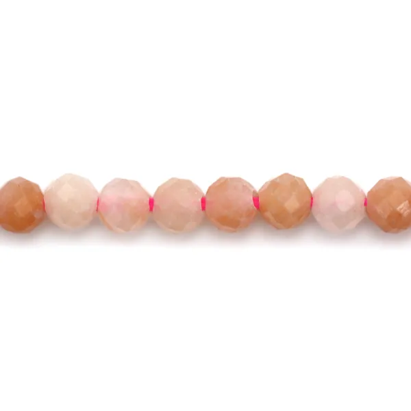 Aventurine rose rond facetté 2mm x 39cm