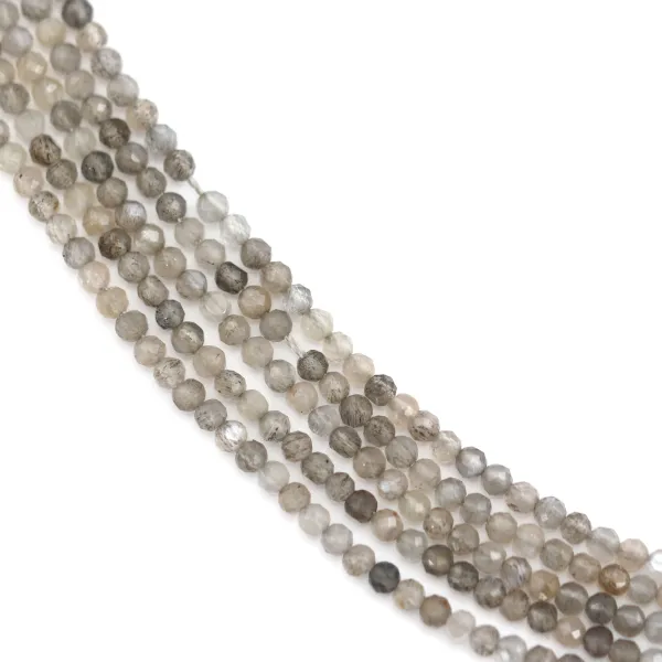 Pierre de soleil negro redondo facetado 2mm x 39cm