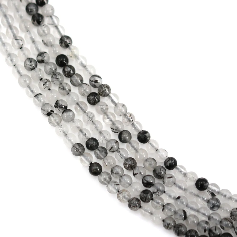 Quarzo rutilo nero tondo 3mm x 39cm