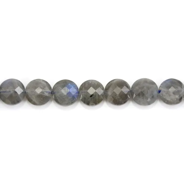 Round flat faceted Labradorite 8mm x 39cm