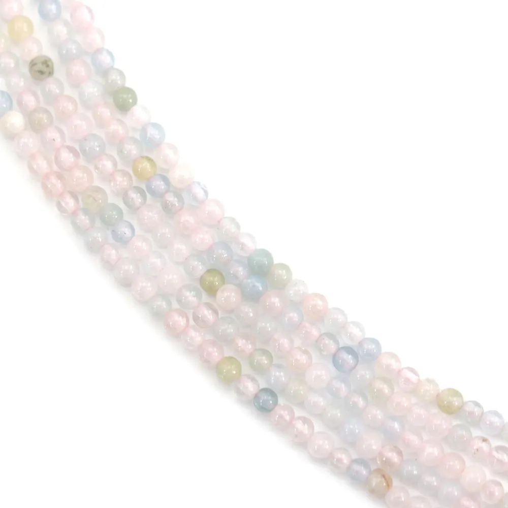 Buntfarbiger Beryll, rund, 2mm x 39cm.