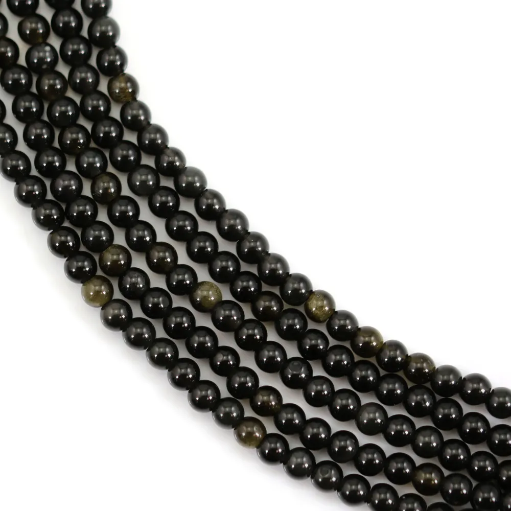 Obsidian round 3mm x 39cm