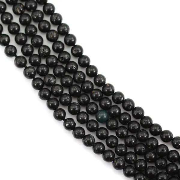 Gemstone de lave rond 3mm x 39cm