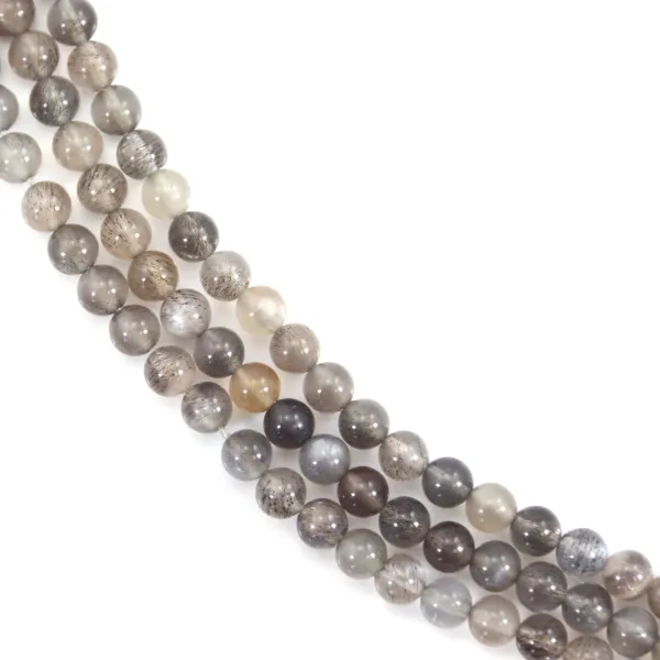 Pierre de soleil noir rond 4mm x 39cm