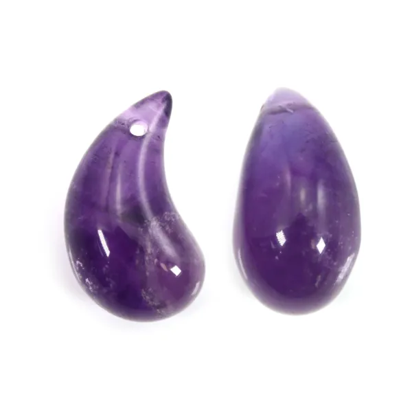 Pingente de ametista em forma de gota 10x20mm x 1 peça