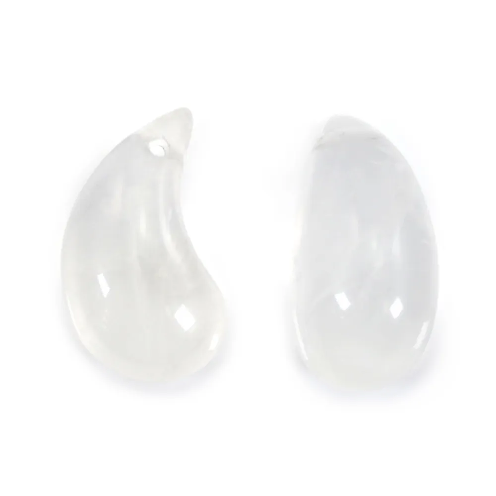 Colgante de cristal de roca en forma de gota 10x20mm x 1ud.