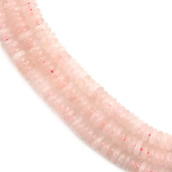 Quartzo rosa redondo - Heishi - 2x6mm x 39cm