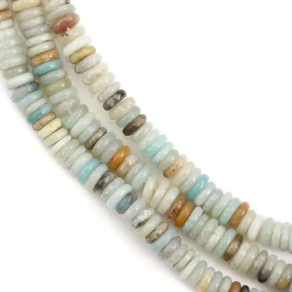 Amazonite multicolorida redonda - Heishi - 2x6mm x 38cm