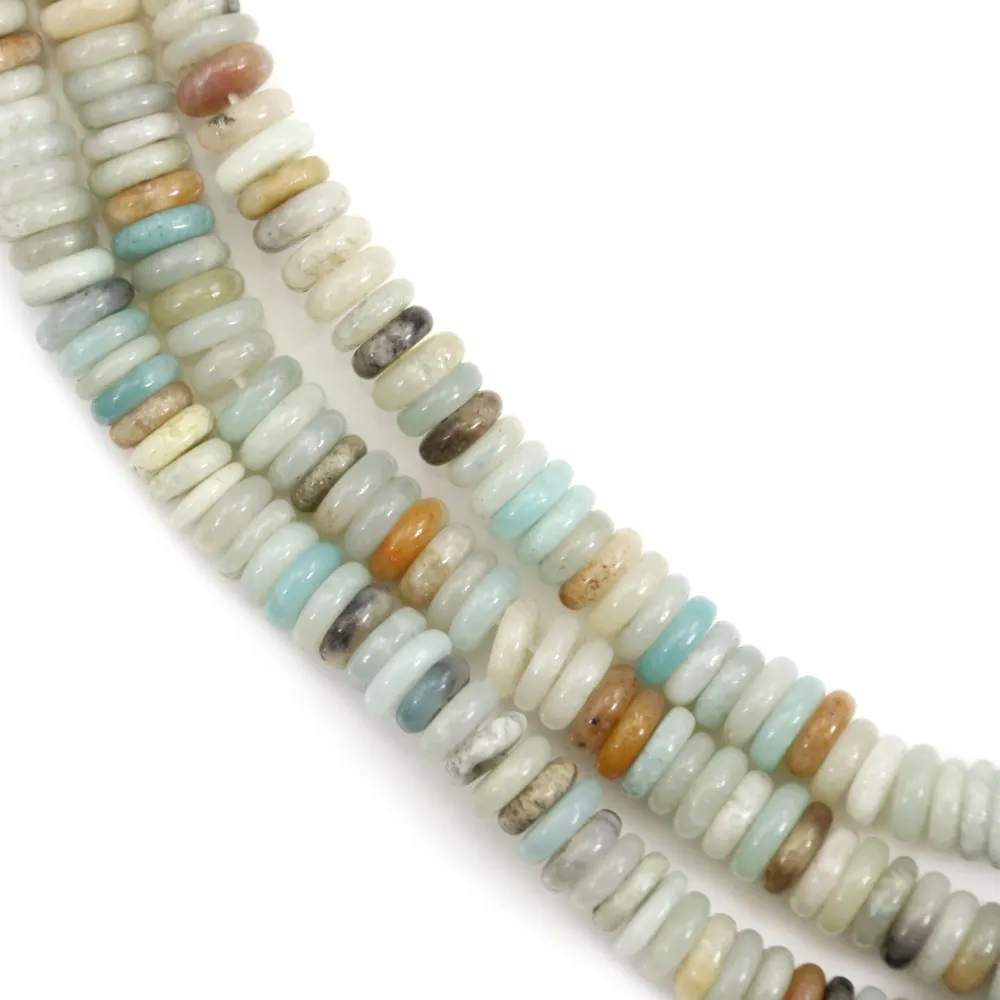 Amazonite multicolore rondelle - Heishi - 2x6mm x 38cm