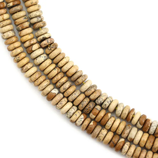 Jaspe paysage rondelle - Heishi - 2x6mm x 39cm