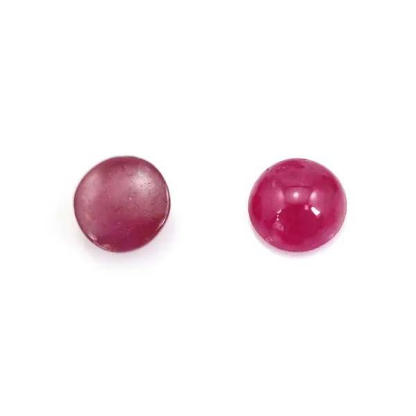 Cabochão de Rubi redondo 4-5mm x 1 peça