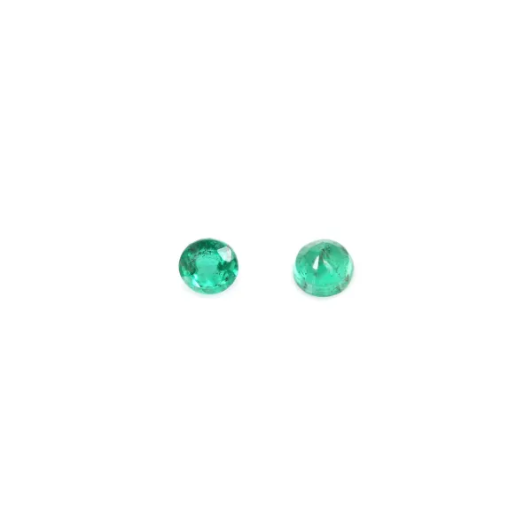 Emerald set, brilliant cut, 2-3mm x 1pc