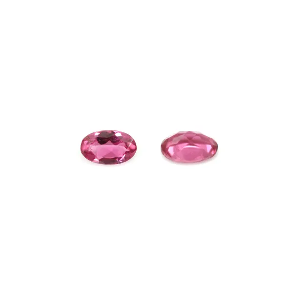 Turmalina rosa engastada, tamanho oval 3x5mm x 1 peça
