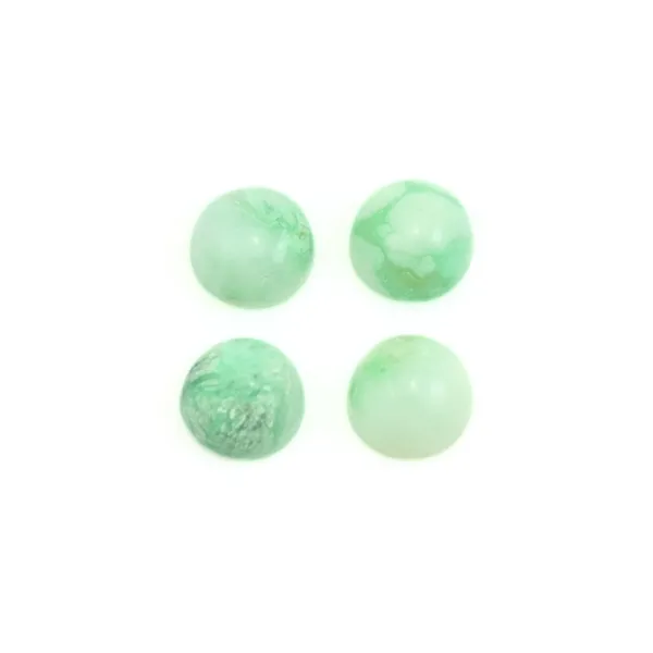 Cabochão de crisoprásio, redondo, 8mm x 2 peças