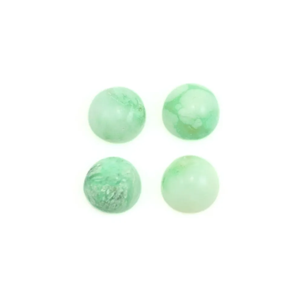 Cabochon di crisoprasio, di forma rotonda, 8mm x 2 pezzi