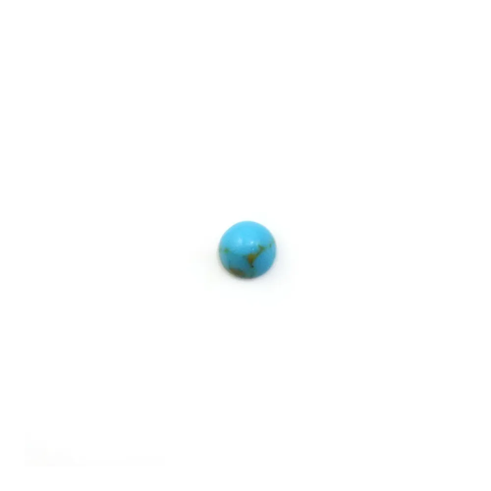 Cabochon turchese ricostruita rotonda 2mm x 5pz