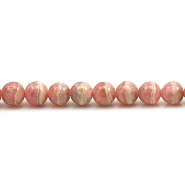 Rhodochrosite rose, en forme de coeur, 6mm x 39cm