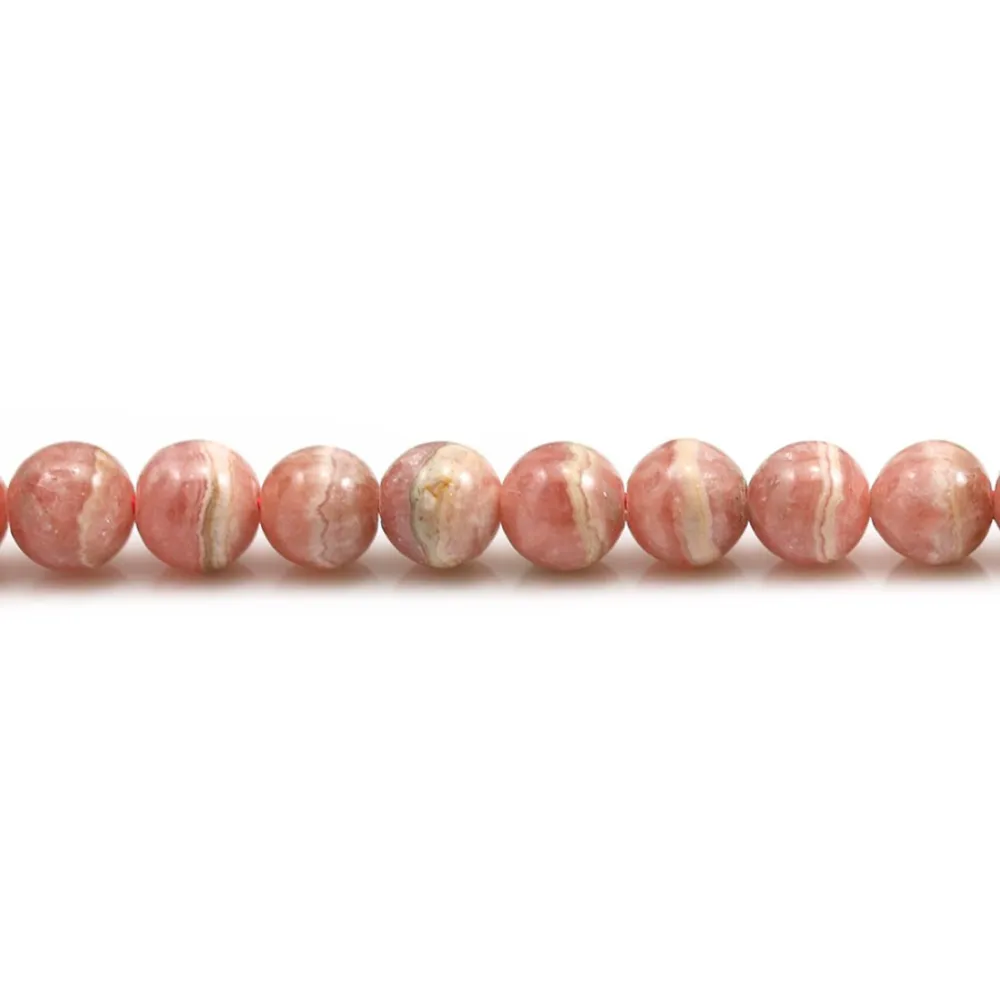 Rodocrosita rosa, en forma de corazón, 6mm x 39cm