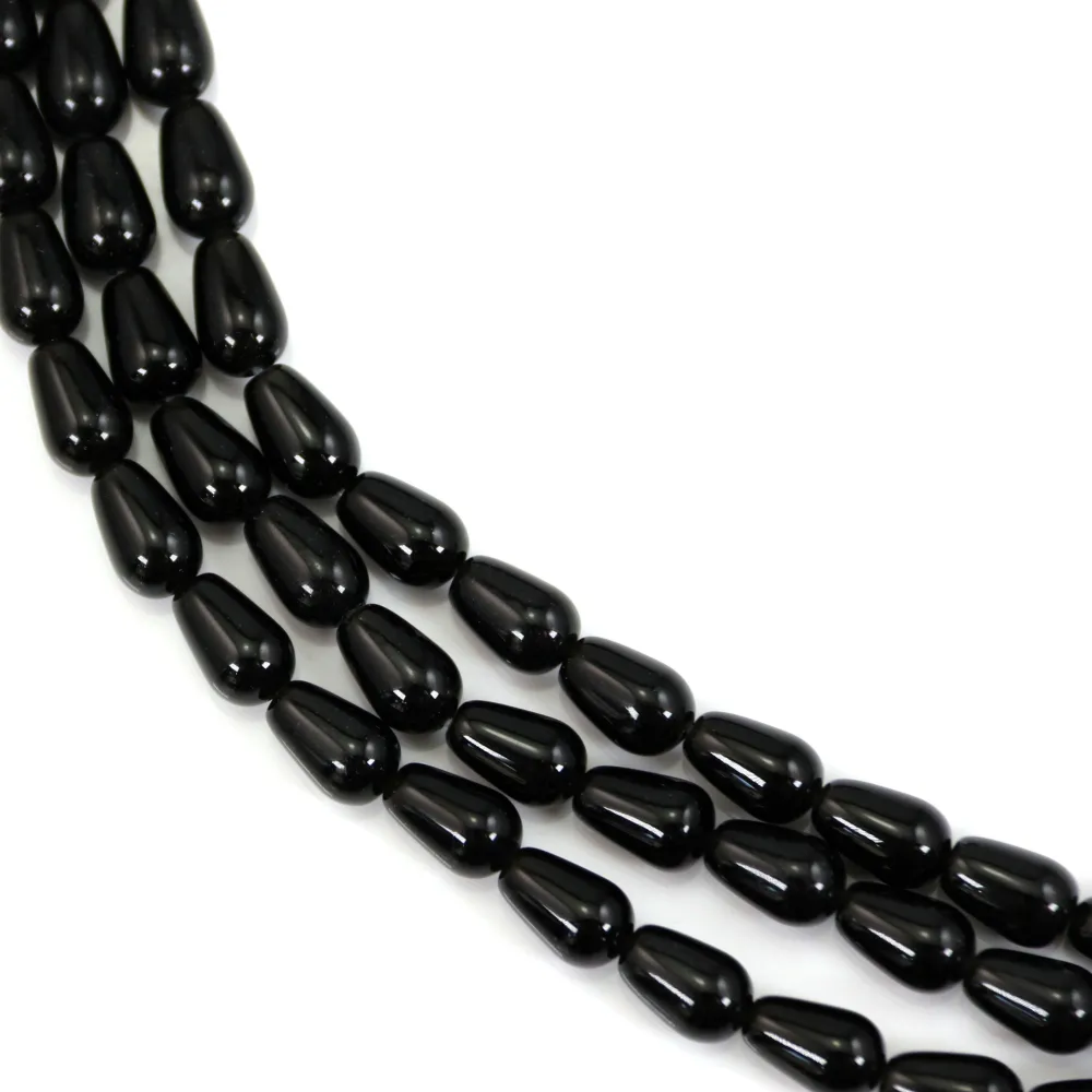 Obsidian drop 6x9mm x 39cm