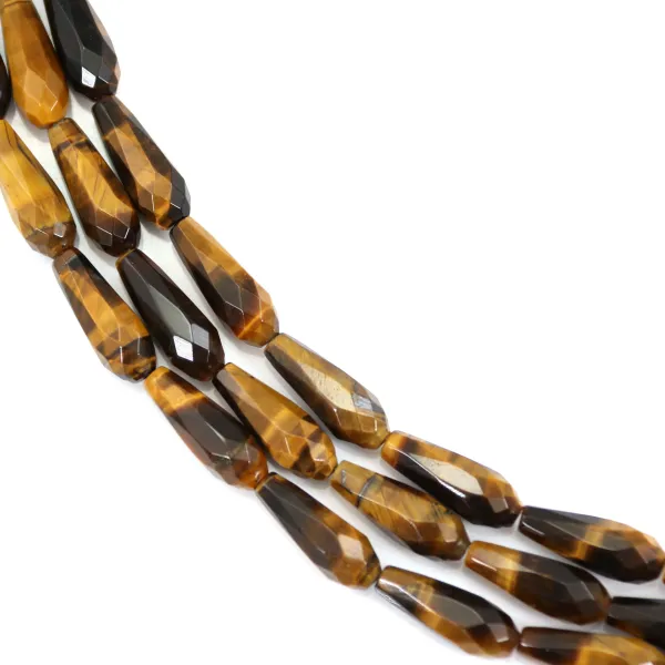 Ojo de Tigre gota facetada 6x16mm x 40cm