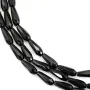 Obsidiana gota facetada 6x16mm x 40cm