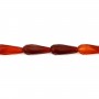 Faceted drop carnelian 6x16mm x 39cm