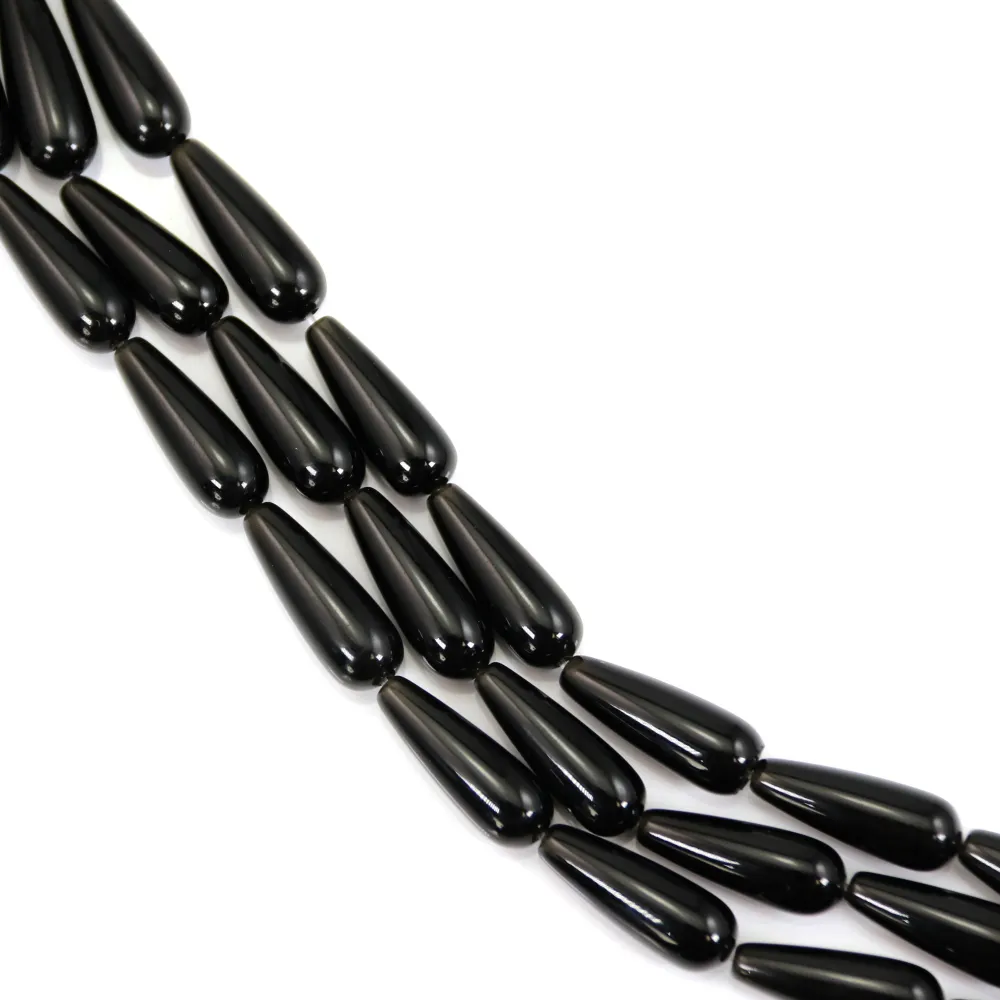 Obsidiana gota 6x16mm x 40cm